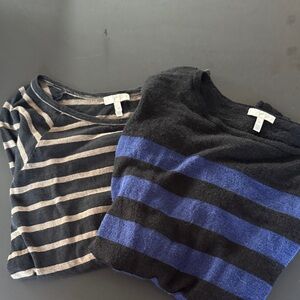 Lot of 2 Joie Long Sleeve sweaters- Black and Blue